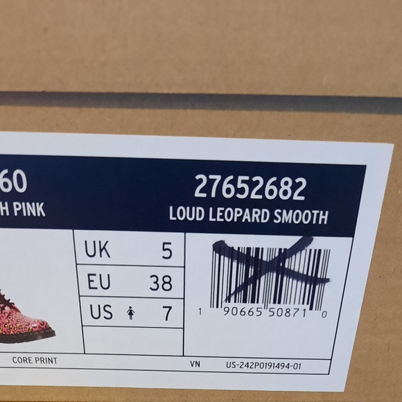 Dr. Martens Women's 1460 Leopard Smooth Leather Lace Up Boots - Pink - Picture 7 of 11